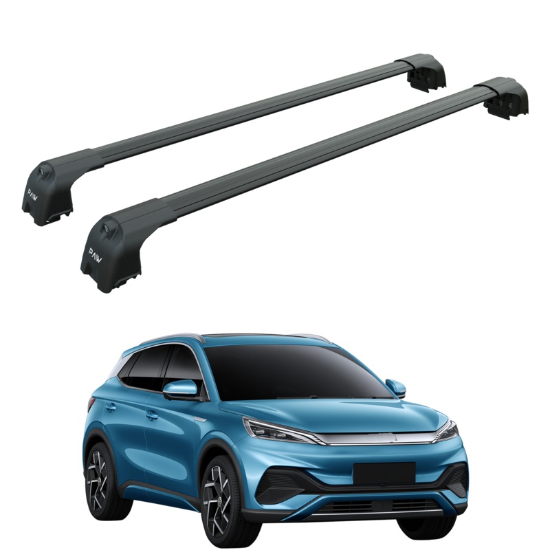 For BYD Atto 3 2020-2025 Roof Rack Cross Bars Flush Rail Alu Black