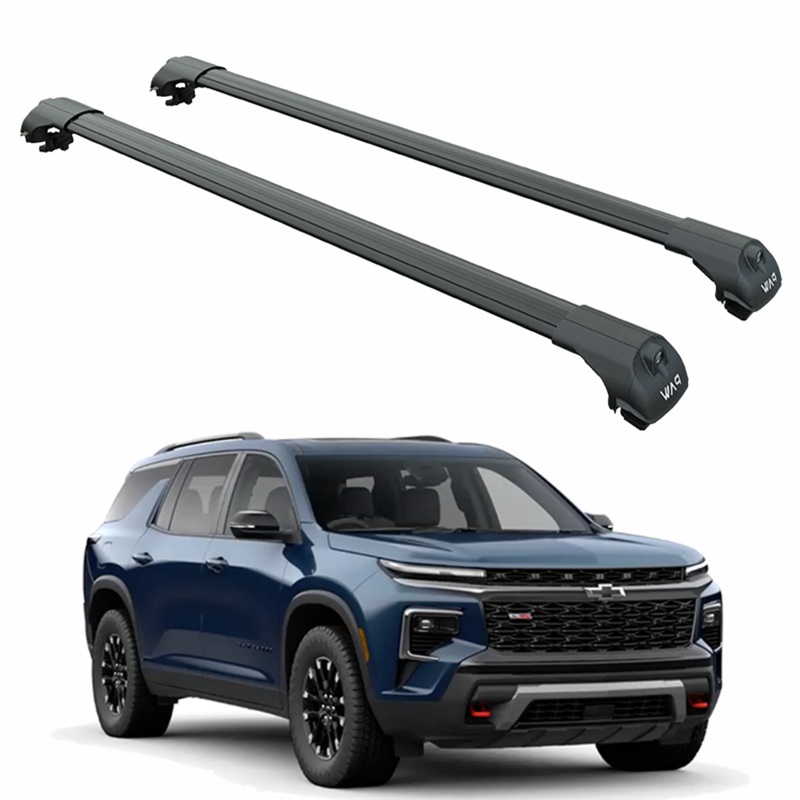 For Chevrolet Traverse 2024-2025 Roof Rack Cross Bars Raised Rail Black