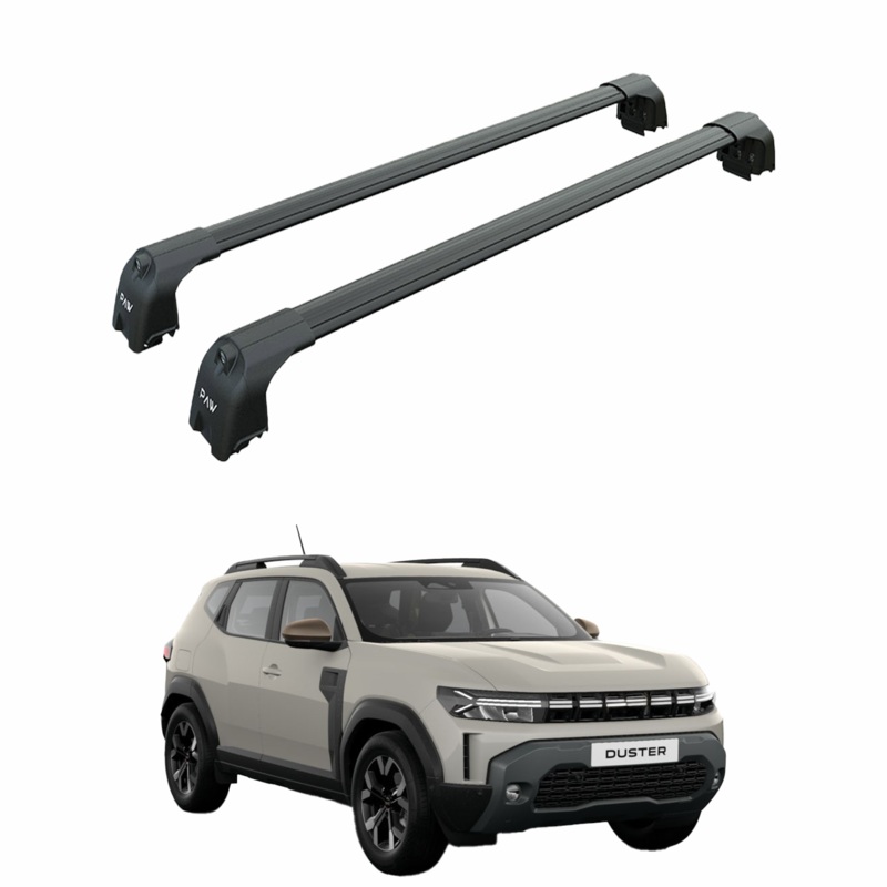 For Dacia New Duster 2024-2025 Roof Rack System, Aluminium Cross Bar Black