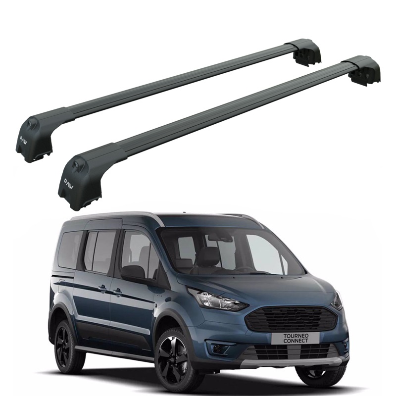 For Ford Tourneo Connect 2013-2023 Roof Rack Cross Bars Flush Rail Alu Pro 2 Black