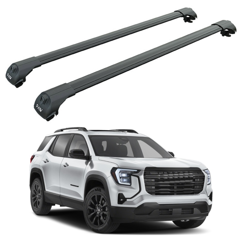For GMC Terrain 2025-2026 Roof Rack Cross Bars Raised Rail Alu Black