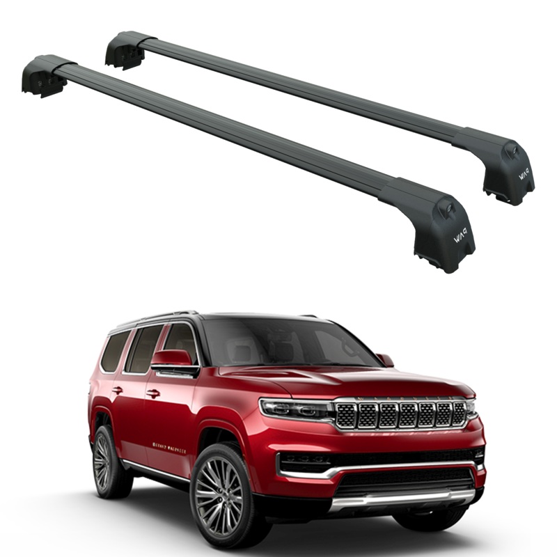 For Jeep Wagoneer 2021-2025 Roof Rack Cross Bars Flush Rail Alu Black