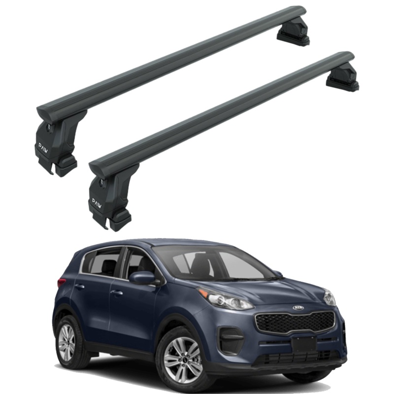 For Kia Sportage 2016-2021 Roof Rack Cross Bars Normal Roof Alu Black