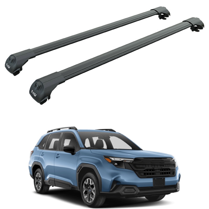For Subaru Forester 2024-2025 Roof Rack Cross Bars Raised Rail Alu Black