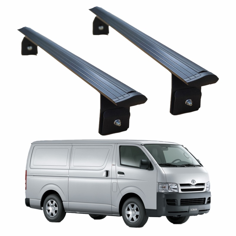 For Toyota Hiace H200 2004-2019 Roof Rack Carrier Cross Bars Aluminum Black