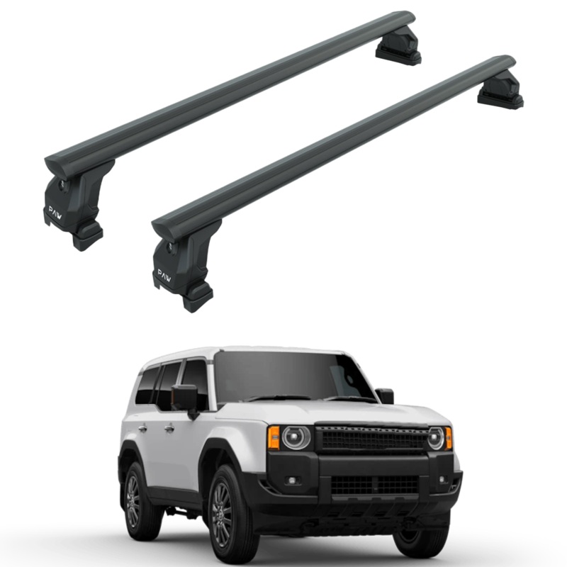 For Toyota Land Cruiser 1958 Roof Rack Cross Bars Fix Channeled Alu Black
