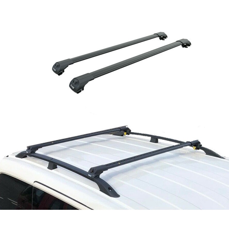 Peugeot Rifter Aluminium Roof Rack Rails Set To Fit LWB 2018- Up Black