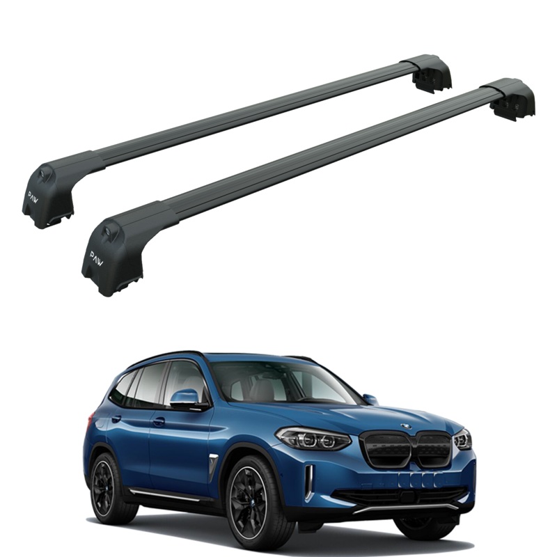 For Bmw iX3 2020-2025 Roof Rack Cross Bars Flush Rails Alu Black
