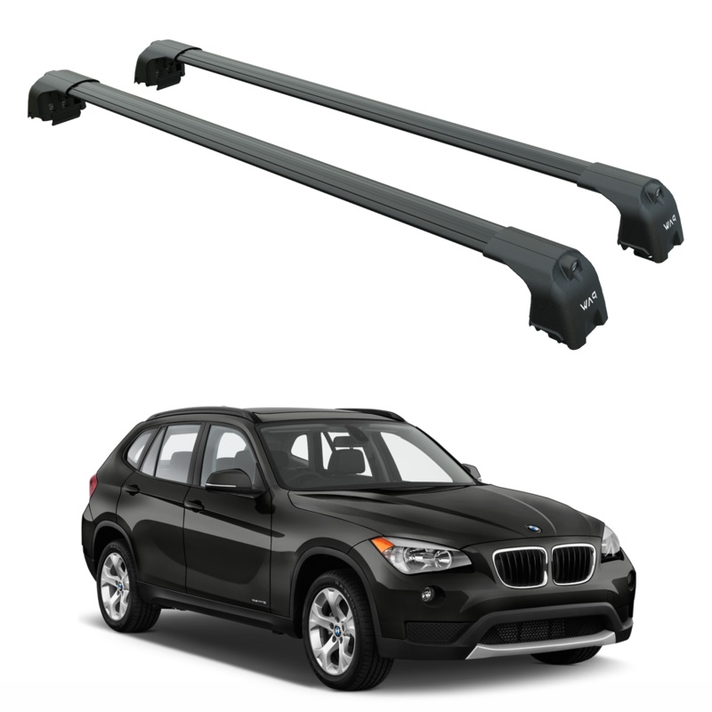 For Bmw X1 E84 2009-2015 Roof Rack Cross Bars Flush Rails Alu Black