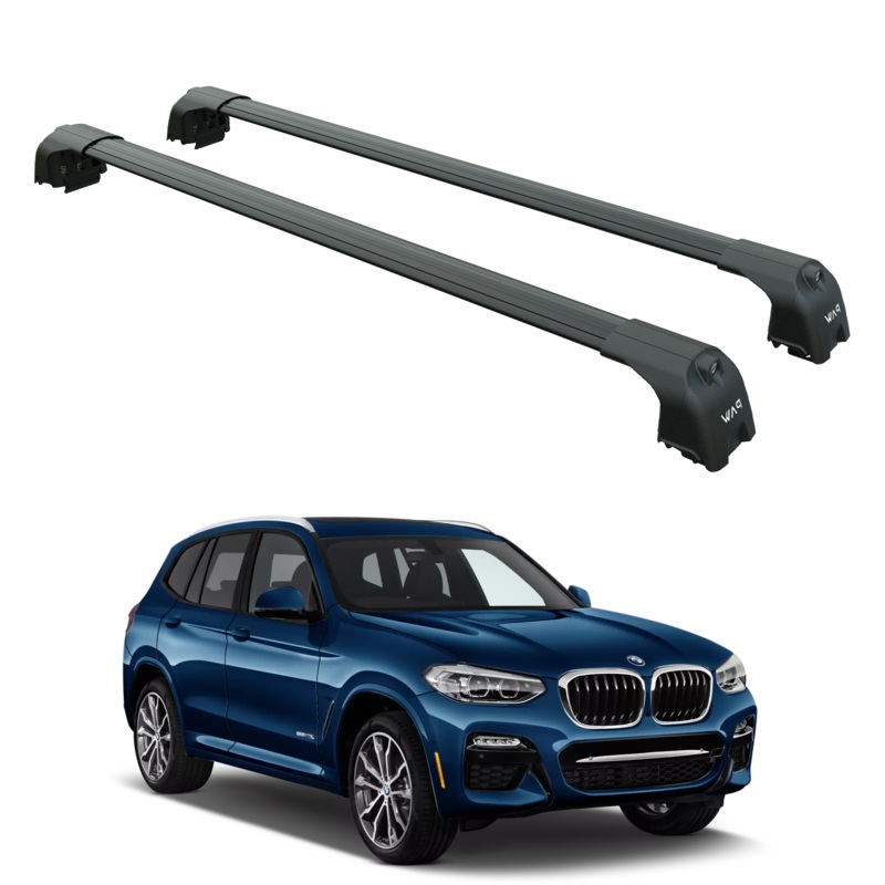 For Bmw X3 G01 2018-2024 Roof Rack Cross Bars Flush Rails Alu Black
