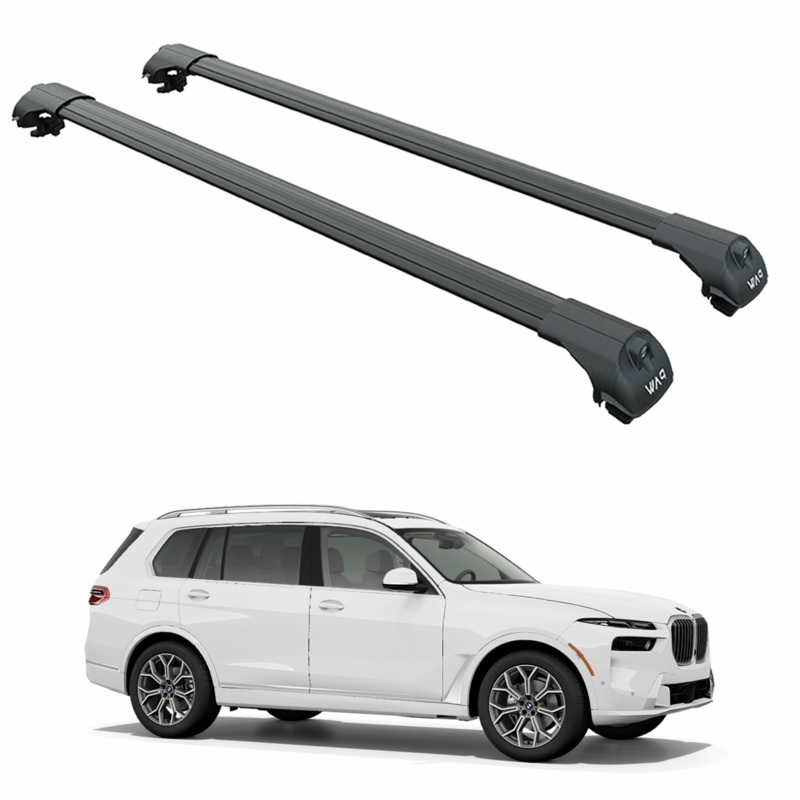 For Bmw X7 G07 2018-2025 Roof Rack Cross Bars Raised Rail Alu Black