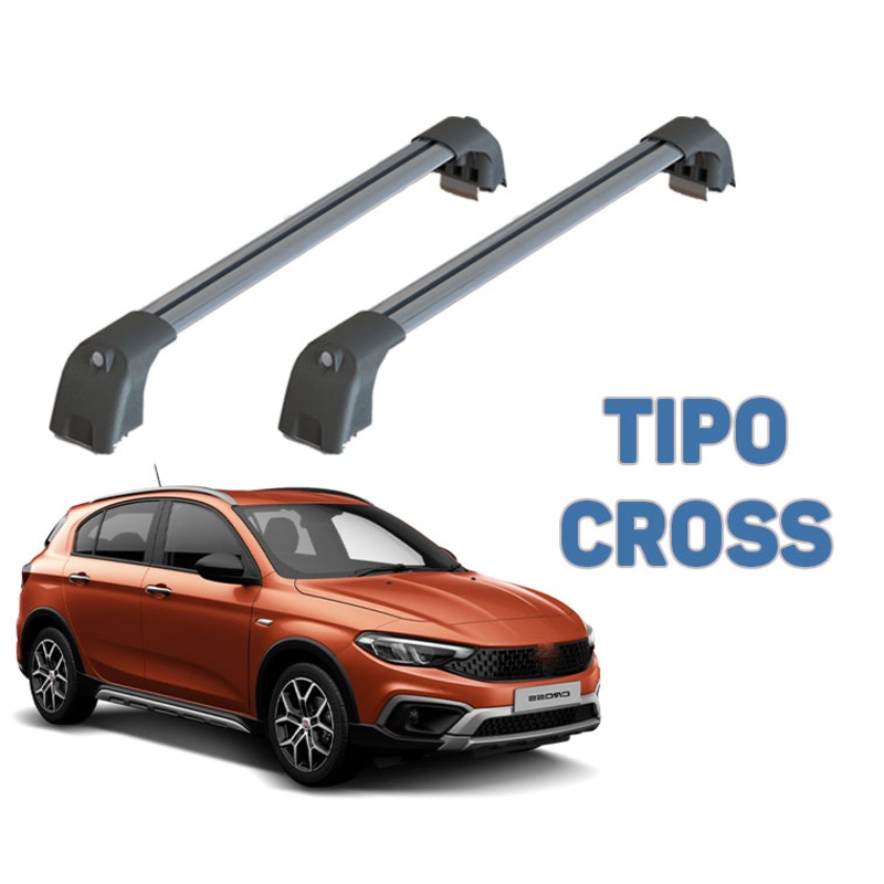 For Fiat Tipo 2015-2025 Roof Rack System, Aluminium Cross Bar, Lockable, Black