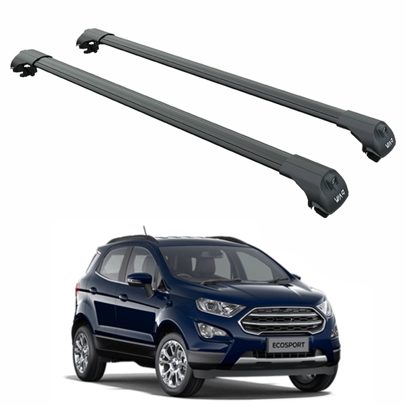 For Ford EcoSport 2018-2025 Roof Rack Cross Bars Flush Rail Alu Black