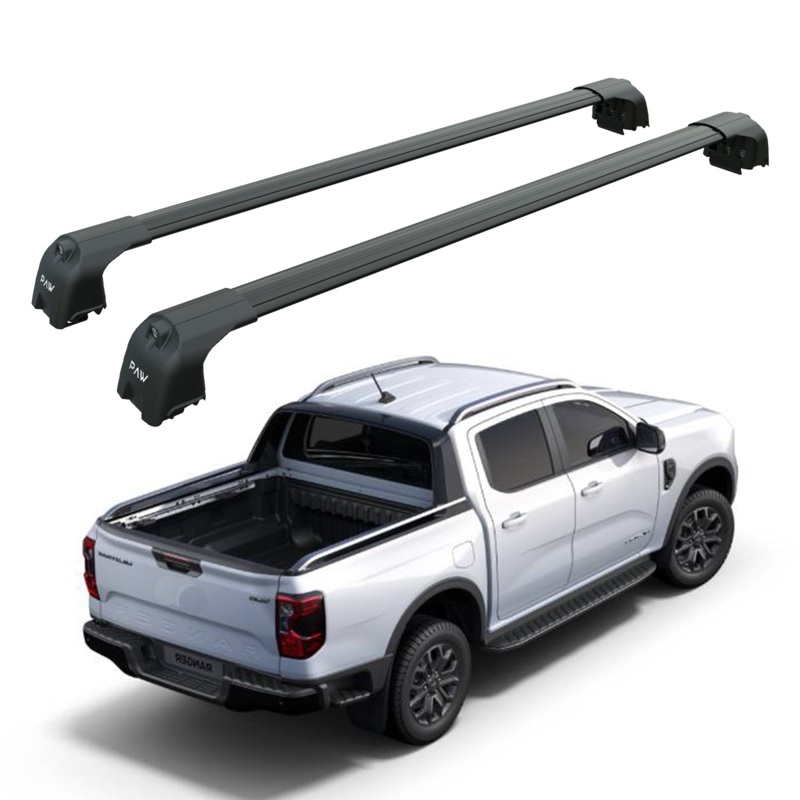 For Ford Ranger Wiltrack 2022-2025 Bed Rack Cross Bars Alu Pro 2 Black