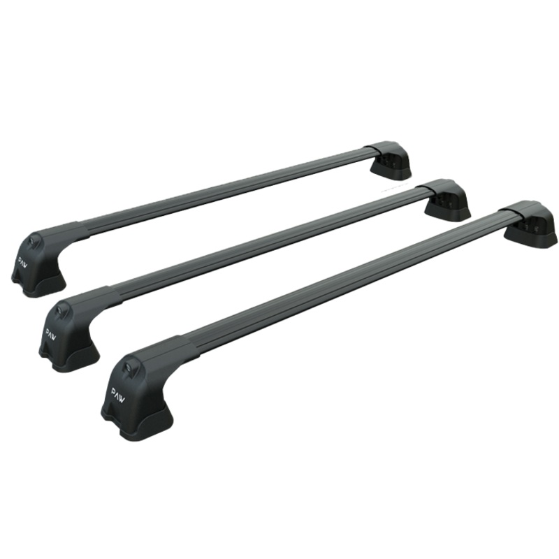 For Ford Transit Custom LWB 2013-2023 Roof Rack Cross Bars 3-Fix Point Alu Black