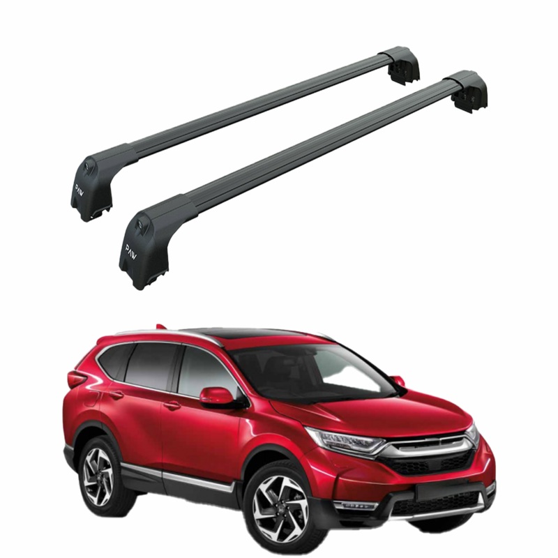 For Honda CR-V MK5 2017-2022 Roof Rack Cross Bars Metal Bracket Flush Rail Alu Black