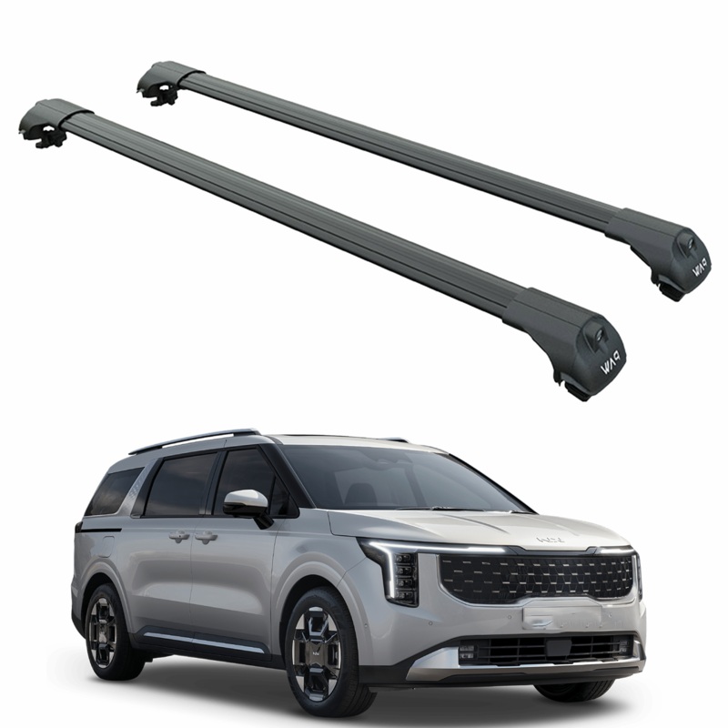 For Kia Carnival/Sedona 2021-2025 Roof Rack Cross Bars Raised Rail Alu Black