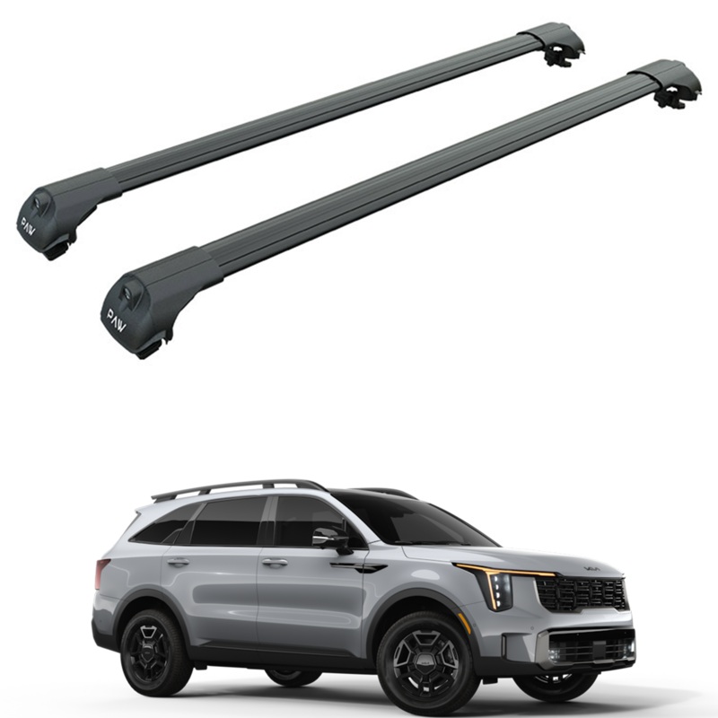 For Kia Sorento 2021-2025 Roof Rack Cross Bars Raised Rail Black