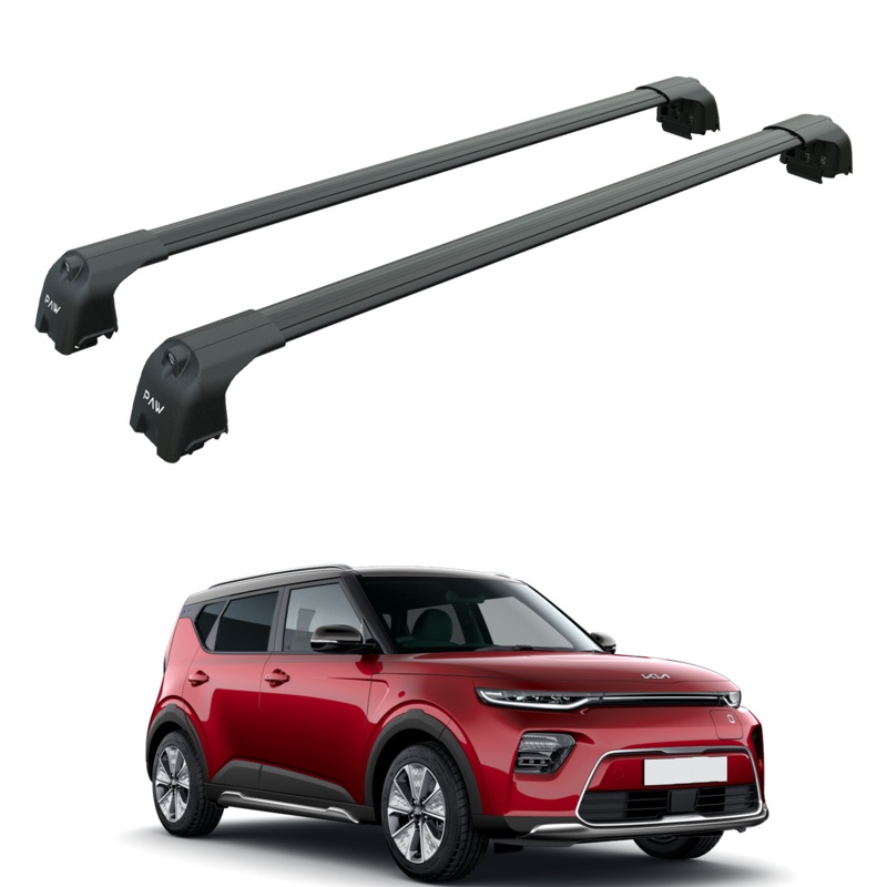 For Kia Soul 2020-2025 Roof Rack Cross Bars Flush Rail Black