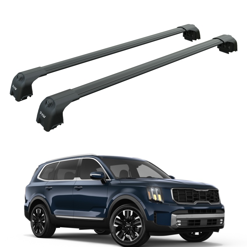 For Kia Telluride 2020-2025 Roof Rack Cross Bar Flush Rail Black