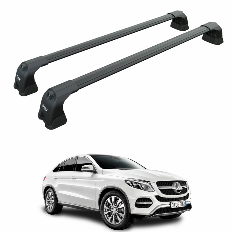 For Mercedes GLE Coupe C292 2015-2018 Roof Rack Cross Bars Fix Point Black