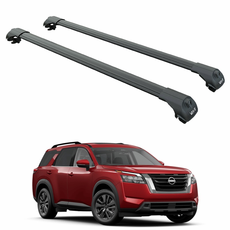 For Nissan Pathfinder 2021-2025 Roof Rack Cross Bars Metal Bracket Raised Rail Alu Black