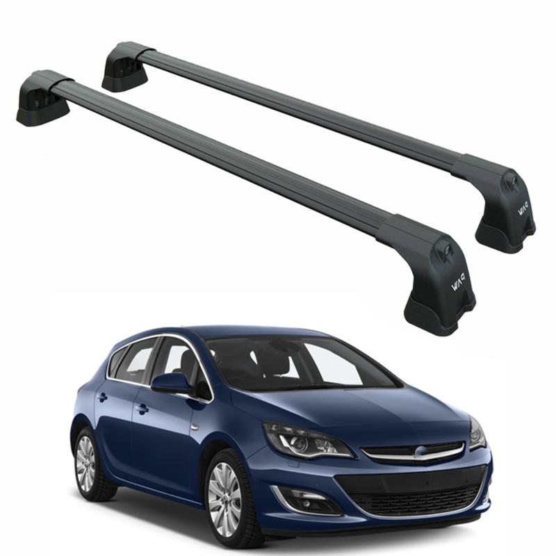 For Opel Astra J 2010-2015 Roof Rack System Carrier Cross Bars Aluminum Black
