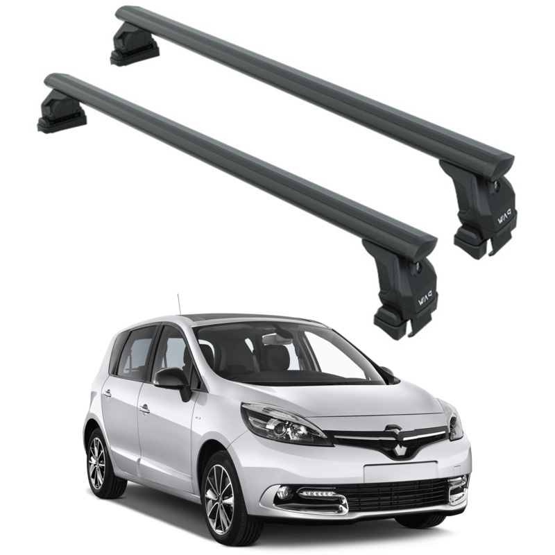 For Renault Scenic 2009-2016 Roof Rack System, Aluminium Cross Bar, Normal Roof, Black
