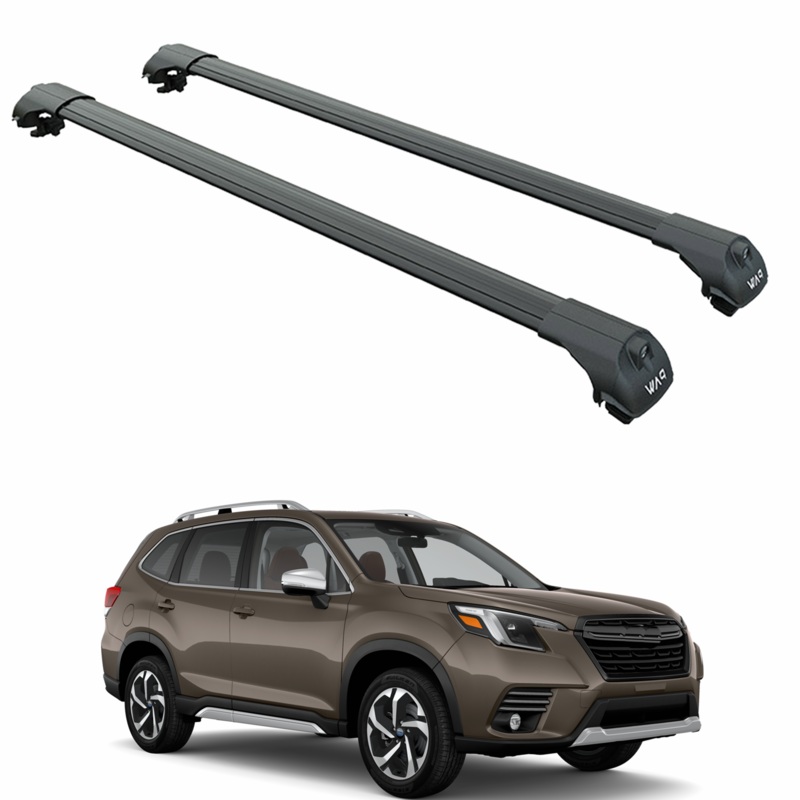 For Subaru Forester S15 SK 2018-2024 Roof Rack Cross Bars Raised Rail Alu Black