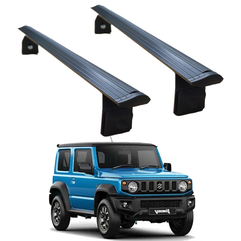For Suzuki Jimny 2018-2025 Rain Gutter Roof Rack Cross Bars Raain Gutters Black