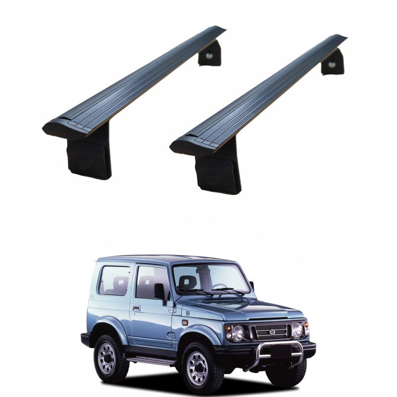 For Suzuki Jimny JA22W 19951998 Rain Gutter Roof Rack Cross Bars Rain Gutters Black 3qty