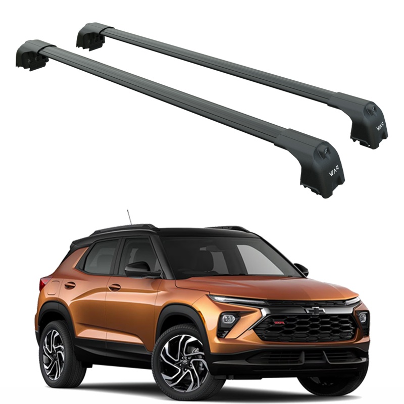 For Chevrolet Trailblazer 2021-2025 Roof Rack Cross Bars Flush Rail Alu Black