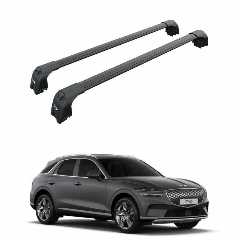 For Genesis GV70 2022-2025 Roof Rack Cross Bars Metal Bracket Flush Rail Black