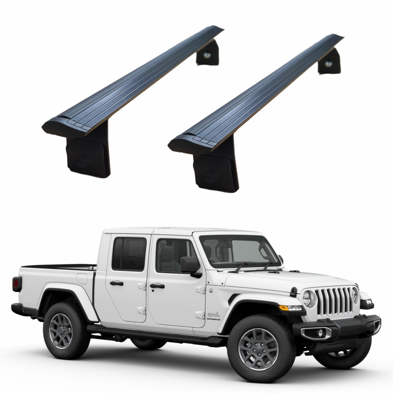 For Jeep Gladiator JT 2020-Up Roof Rack Cross Bars Rain Gutters Black