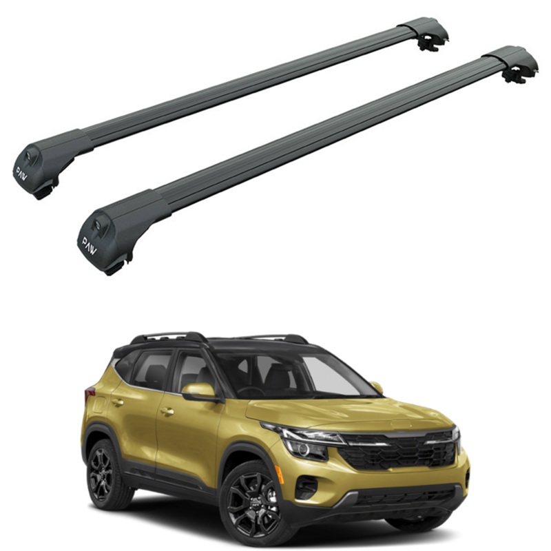 For Kia Seltos X Line 2021-2025 Roof Rack Cross Bars Raised Rail Alu Black