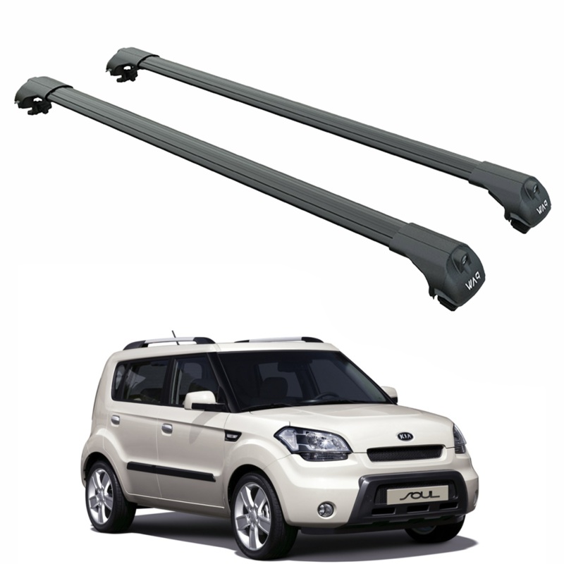 For Kia Soul 2009-2013 Roof Rack Cross Bars Raised Rail Black