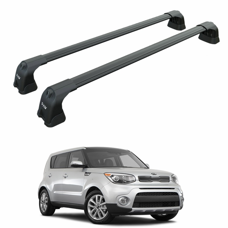 For Kia Soul 2011-2019 Roof Rack Cross Bars Fix Point Black