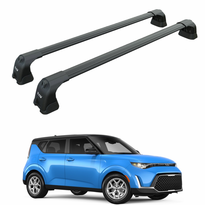 For Kia Soul 2020-2025 Roof Rack Cross Bars Fix Point Black