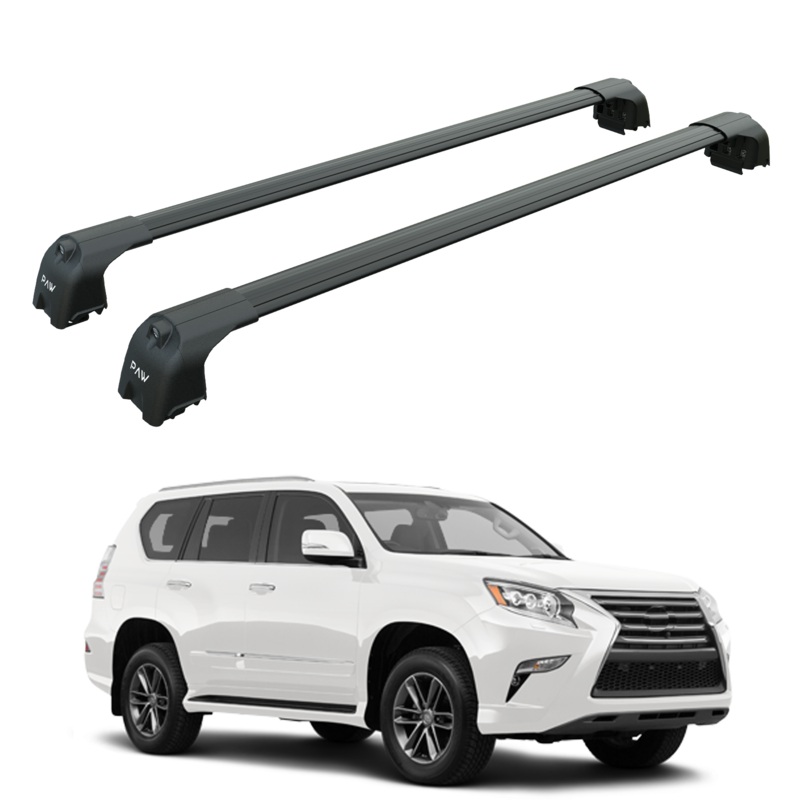 For Lexus GX460 2019-2023 Roof Rack Cross Bars Flush Rail Fix Black