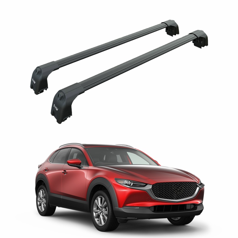 For Mazda CX-30 2020-2025 Roof Rack Cross Bars Flush Rail Black