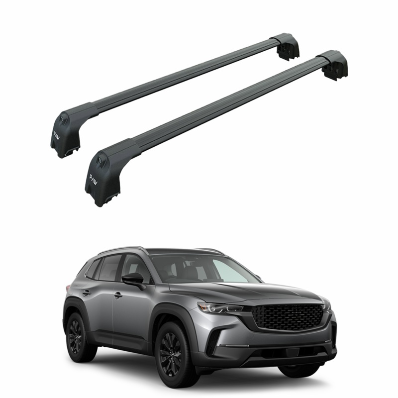 For Mazda CX-50 2021-2025 Roof Rack Cross Bars Flush Rail Alu Black
