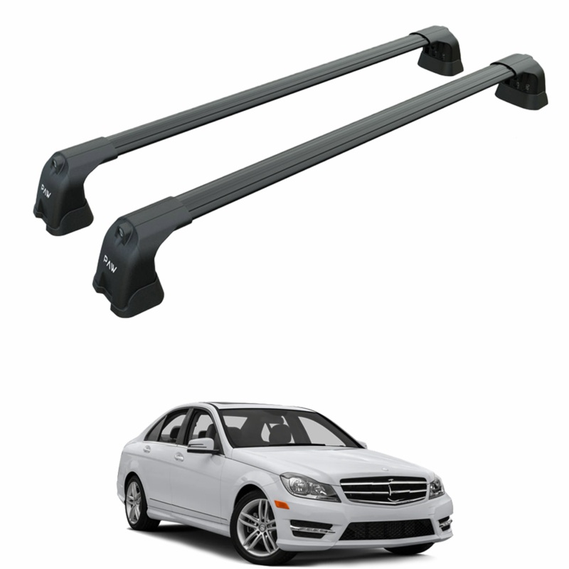 For Mercedes C Sedan W204 2007-2014 Roof Rack Cross Bars Fix Point Black