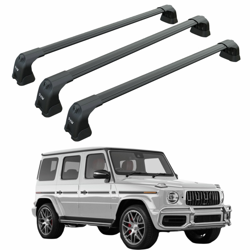 For Mercedes G W464 2018-2025 Roof Rack Cross Bars Fix Point Alu Black