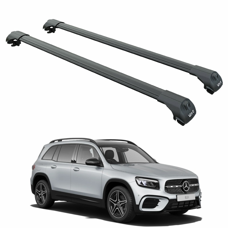 For Mercedes GLB X247 2019-2025 Roof Rack Cross Bars Raised Rail Alu Black