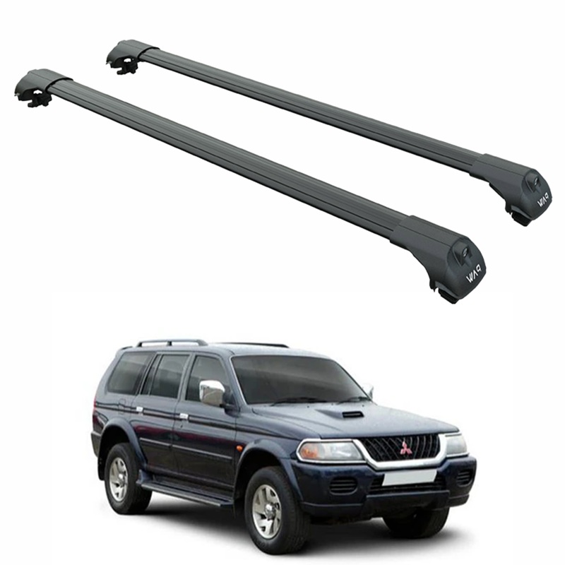 For Mitsubishi Montero Sport 2001-2006 Roof Rack Cross Bars Raised Rail Alu Black