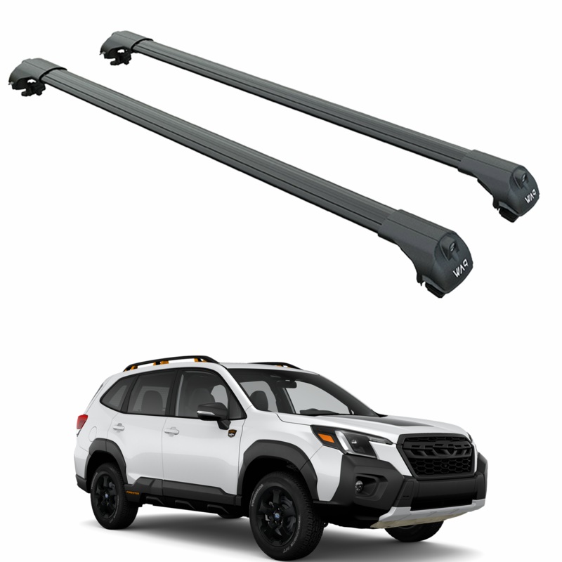 For Subaru Forester Wilderness 2022-2024 Roof Rack Cross Bars Raised Rail Black