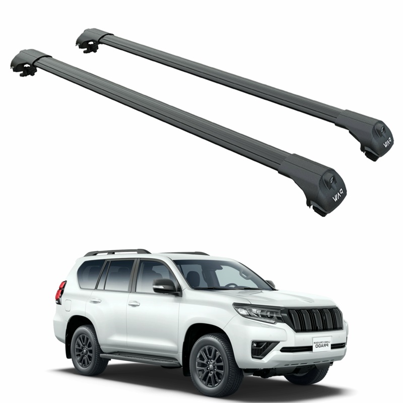 For Toyota Land Cruiser Prado j150 2009-2022 Roof Rack Cross Bars Raised Rail Black