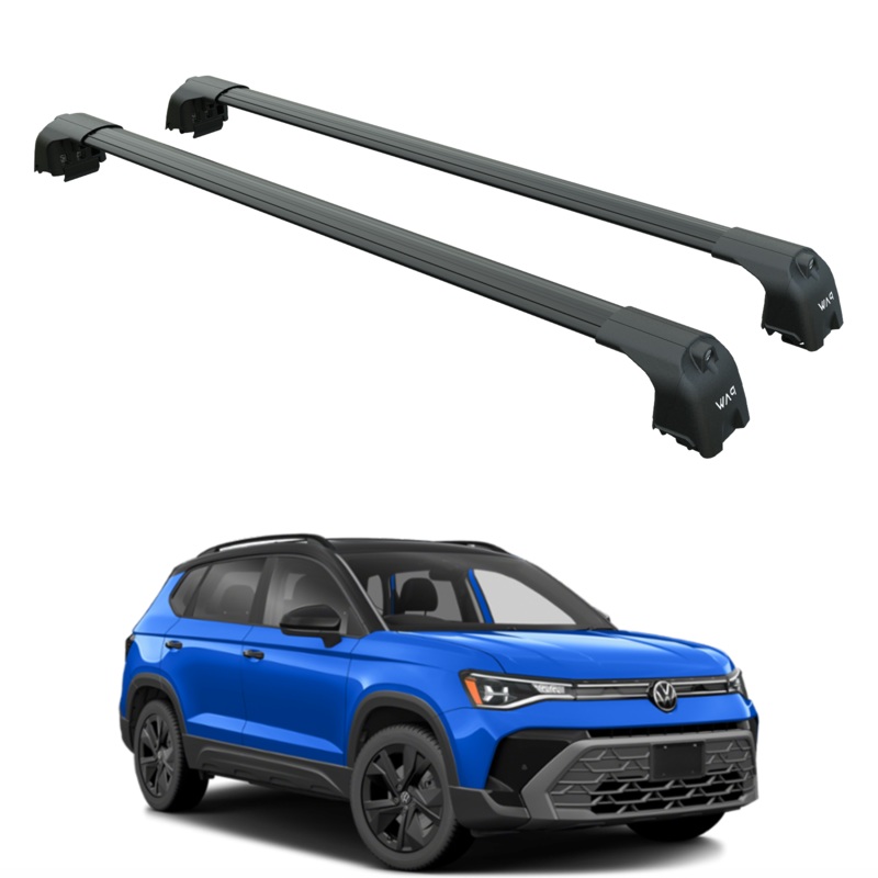 For Volkswagen Taos Roof Rack Cross Bar Metal Bracket Raised Rail Black