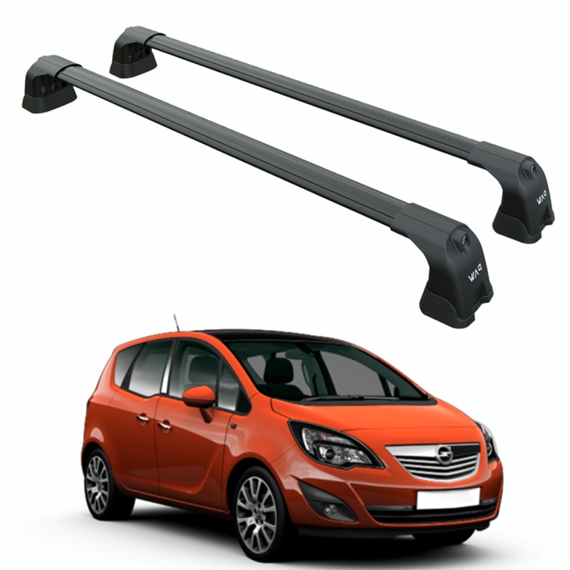 For Opel Meriva B (2014-2018) Roof Rack System Carrier Cross Bars Aluminum Black