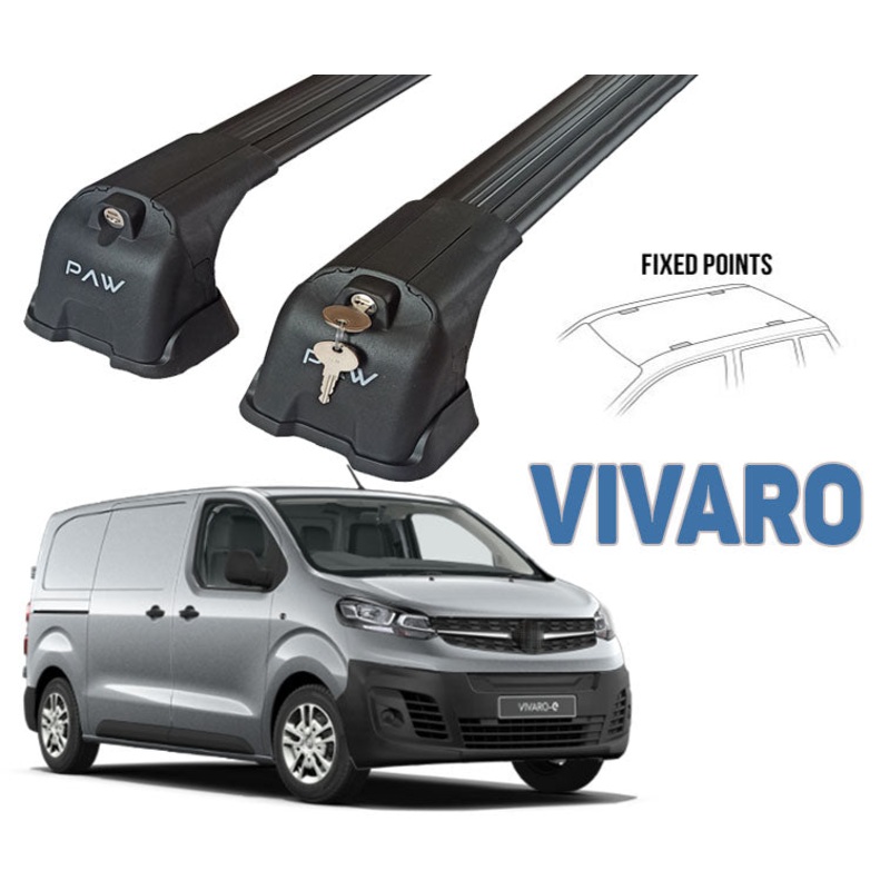 For Opel&Vauxhall Vivaro (X82) Van SWB 2017-2025 2 Pcs Roof Rack + 2 Pcs Cross Bars Aluminum Black